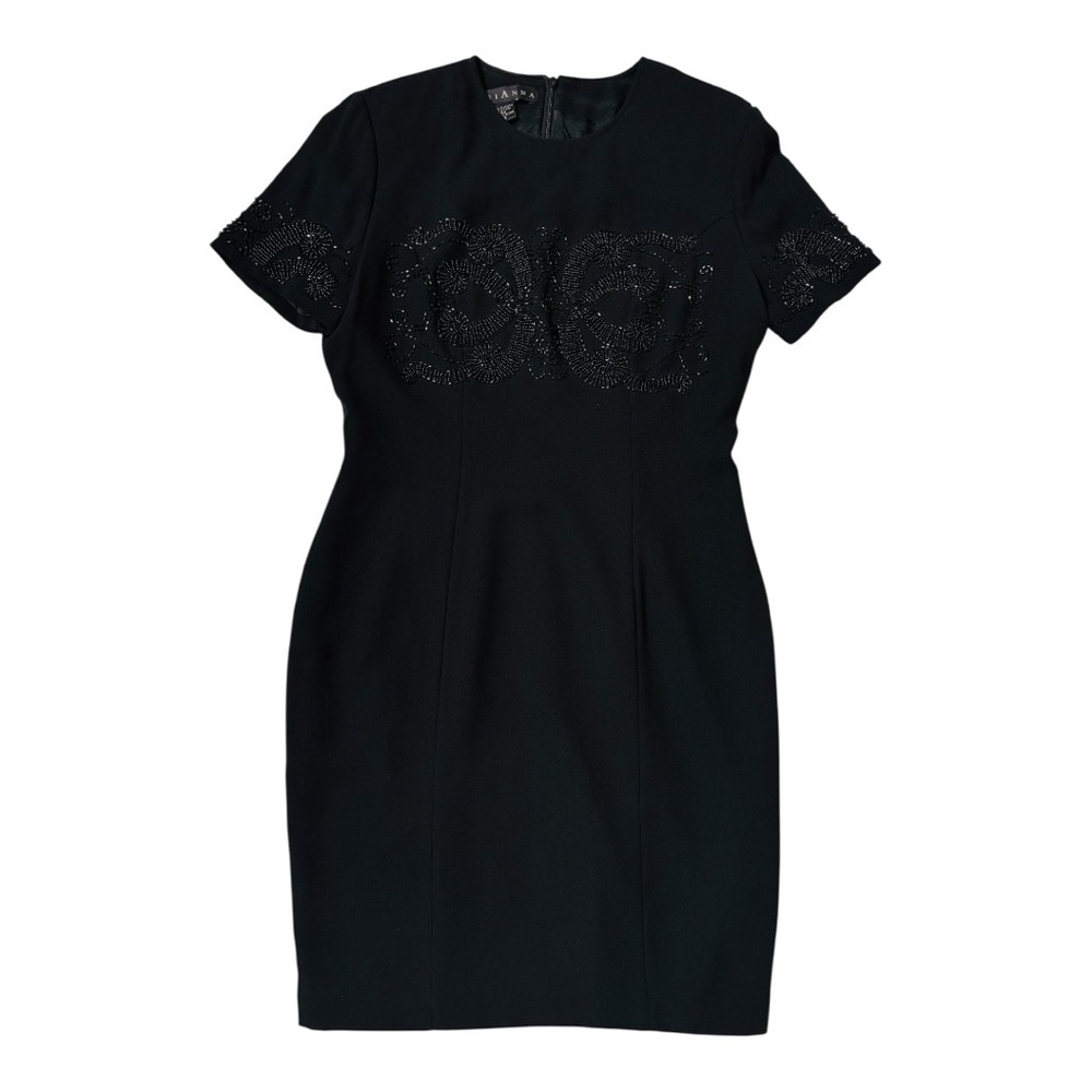 Vintage MARIANNA Embellished
Beaded Black Formal Sheath Dress Size 10